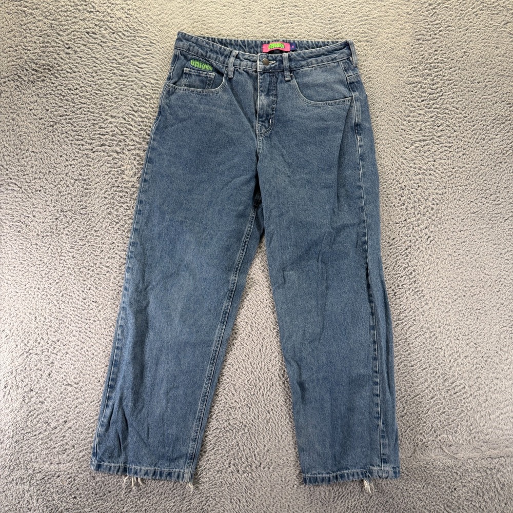 Empyre Jeans Womens 8 Blue Cotton Denim Straight Leg Baggy Streetwear Stretch